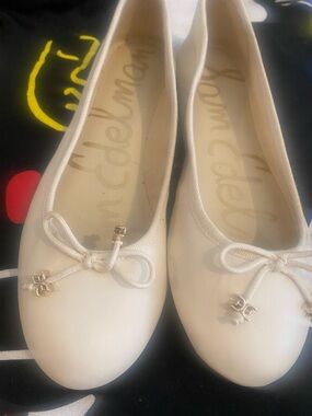 Sam Edelman Ivory Bow Ballet Flats